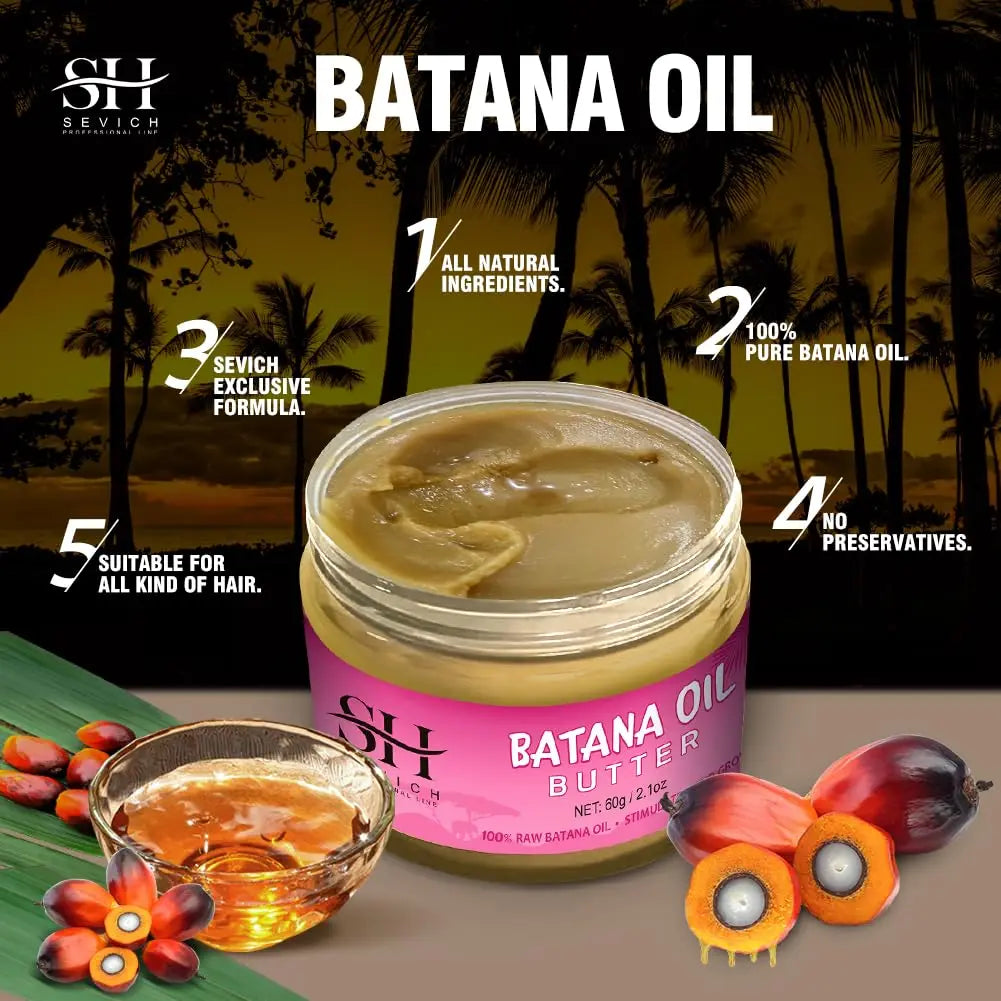 Natural 100% Pure Batana Oil For Hair Growth Butter Hair Mask Traction Alopecia Anti Hair Loss Baldness Treatment For Men Women