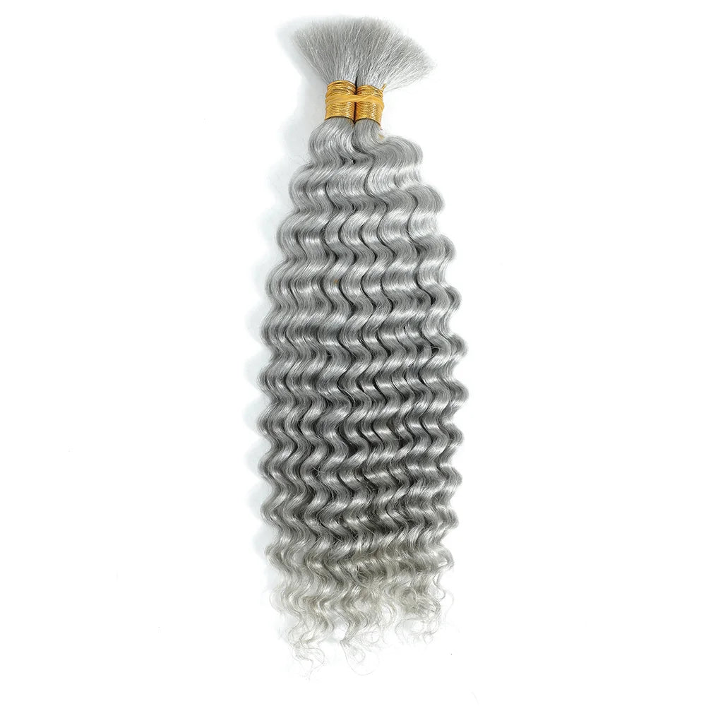 Deep Wave Bulk 100% Human Hair Braiding Blonde Ginger Curly Brazilian Hair for Human Hair Extensions for Micro Braiding No Weft