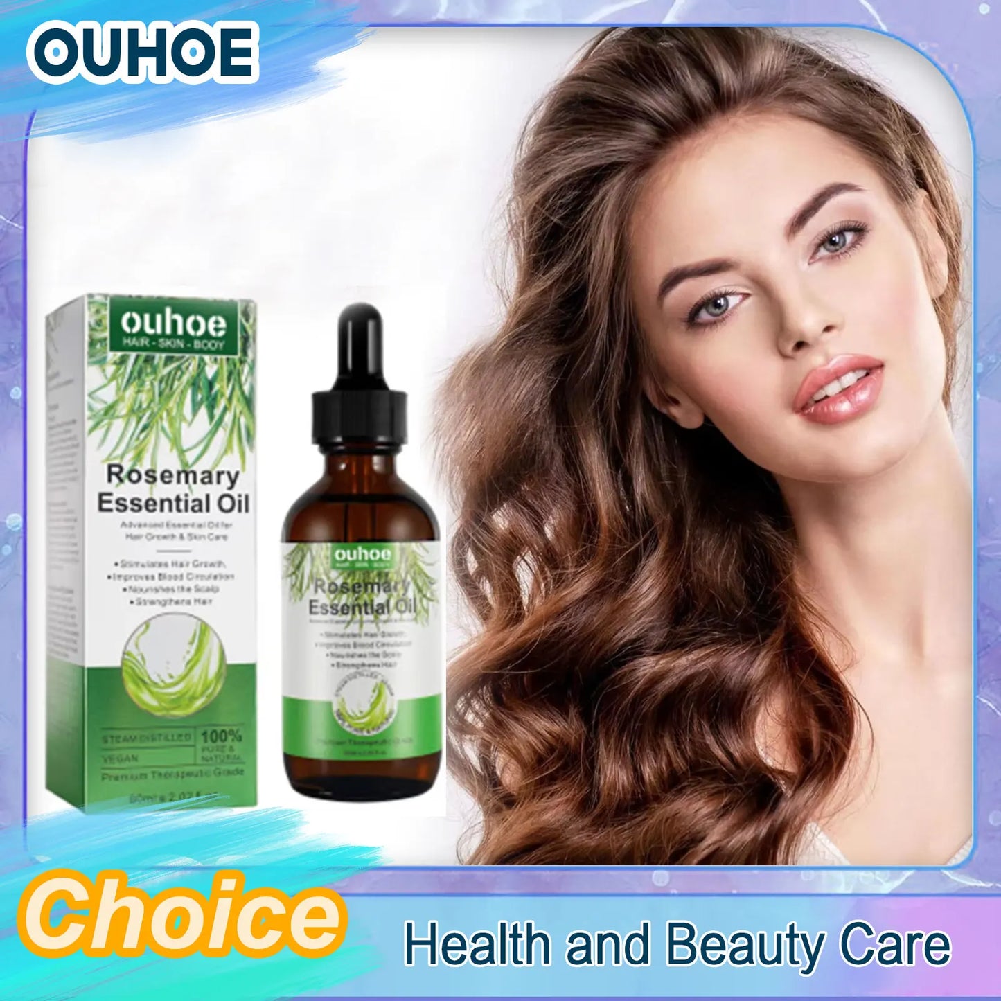 Rosemary Hair Growth Oil Anti-frizz Dandruff Treatment Scalp Damaged Nourishing Anti Hair Loss Serum Pure Rosemary Essential Oil