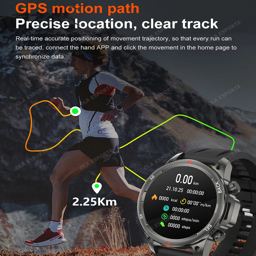 New GPS Sports Smart Watch Men 2025 AMOLED HD Screen Heart Rate NFC Watches Bluetooth Call Waterproof smartwatch For Android iOS