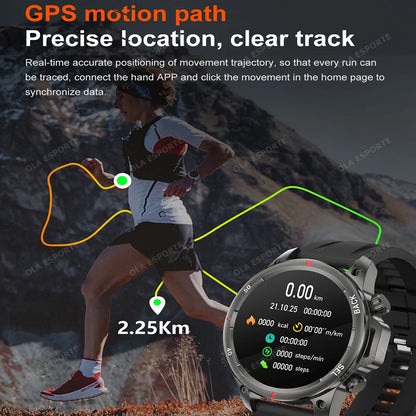 New GPS Sports Smart Watch Men 2025 AMOLED HD Screen Heart Rate NFC Watches Bluetooth Call Waterproof smartwatch For Android iOS
