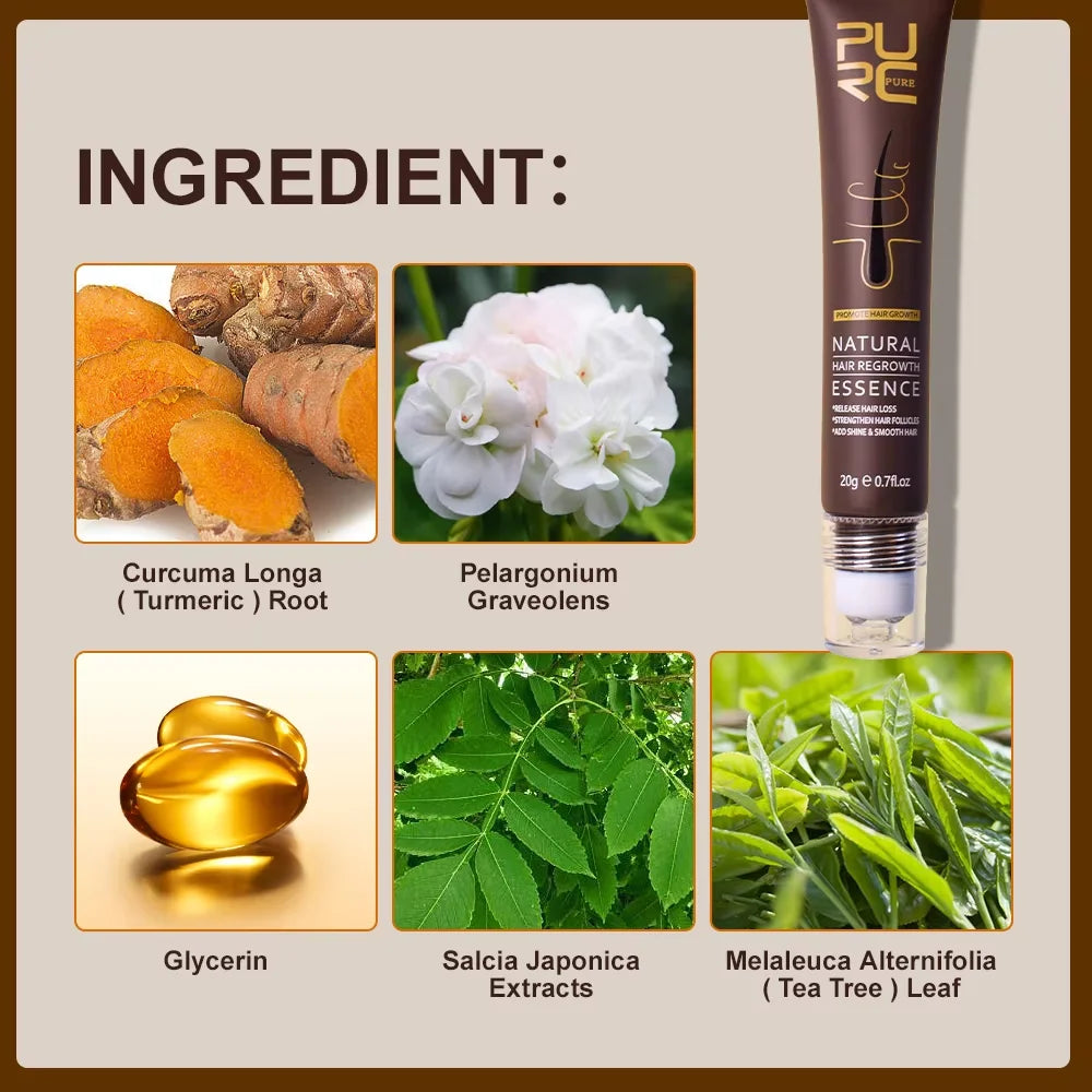 PURC Ginger Hair Growth Serum Hair Loss Treatment Fast Hair Growth Products for Men Women Hair Care
