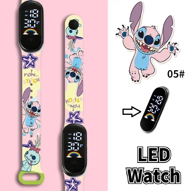 Stitch Children Watches Girls Waterproof Sport Touch Screen Watch for Women Waterproof Digital Clock Bracelet Gifts