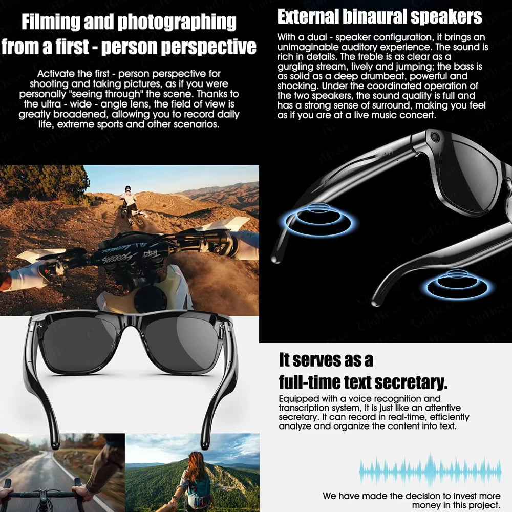 Xiaomi Fashion AI 100MP Camera Smart Glasses Waterproof Bluetooth Call Playing Music Smart Glasses Identify Pictures Use ChatGPT