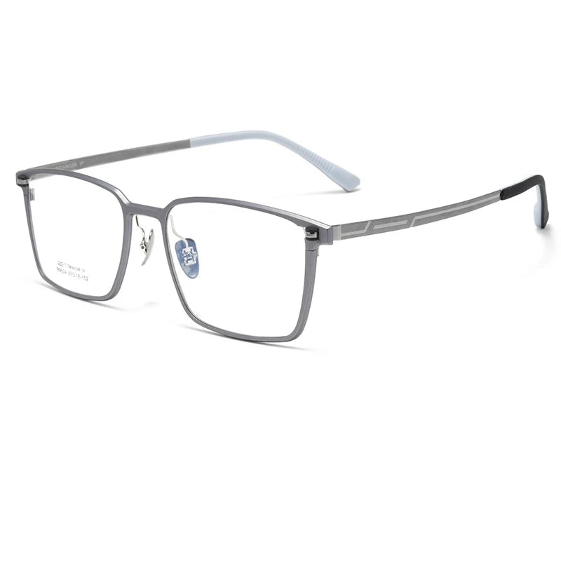 TFTB Ultra-light Pure Titanium Men's Square Eyewear Business Fashion Aluminum Magnesium Optical Prescription Glasses Frame 144mm