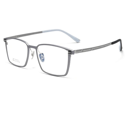 TFTB Ultra-light Pure Titanium Men's Square Eyewear Business Fashion Aluminum Magnesium Optical Prescription Glasses Frame 144mm