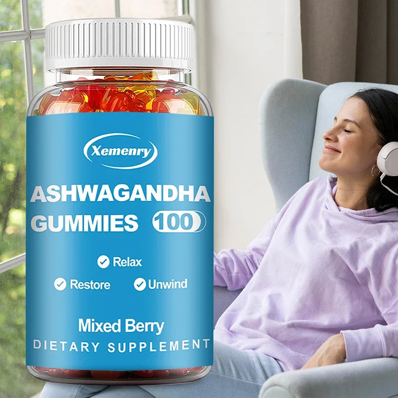 Ashwagandha Gummies - Improve Sleep, Relieve Stress, Support Immunity, Relaxation, Mood and Cognitive Health