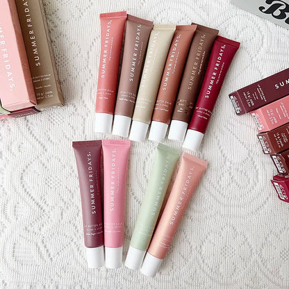 Summer Fridays Iced Coffee Lip Balm Mini Lip Gloss Set New Moisturizing Transparent Smooth Soft Tube Mirror Lipstick Lip Makeup