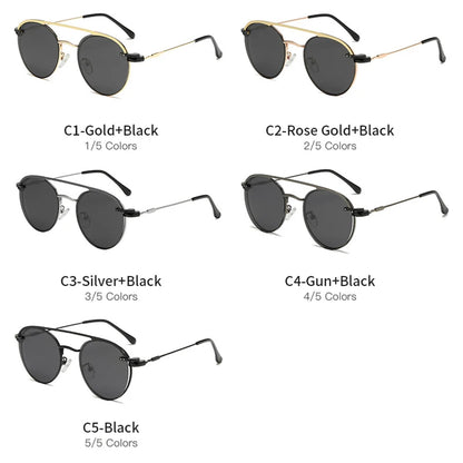 Full Rim Optical Eyeglasses Frame with Magnetic Clip-on Alloy Glasses Optical Prescription Spectacles Eyewear 2062