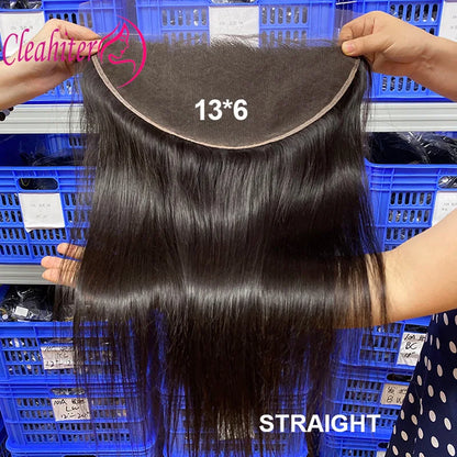 12A Grade Human Hair 13x6 Large Lace Frontal Tranparent Lace Brazilian Virgin Hair Natural Color 10-22 Inch Full End 150%