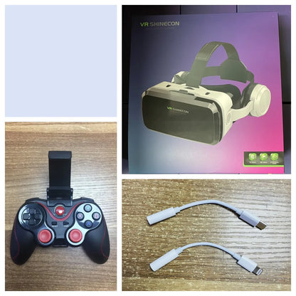 VR Shinecon Virtual Reality Casque Helmet 3D Glasses For Smartphone Smart Phone Headset Goggles Binoculars Video Game Wirth Lens