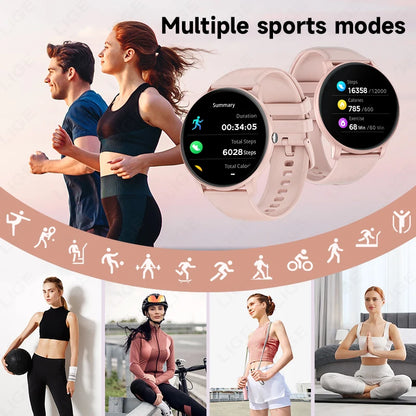 LIGE 2025 Bluetooth Call Smart Watch Women Custom Dial Watches Men Sports Fitness Tracker Heart Rate Smartwatch For Android iOS