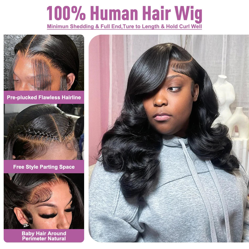 Links 200 Density Short Bob Body Wave Human Hair Wigs 13x6 HD Transparent Body Wave 13x4 Lace Wig 5x5 Glueless Closure For Women