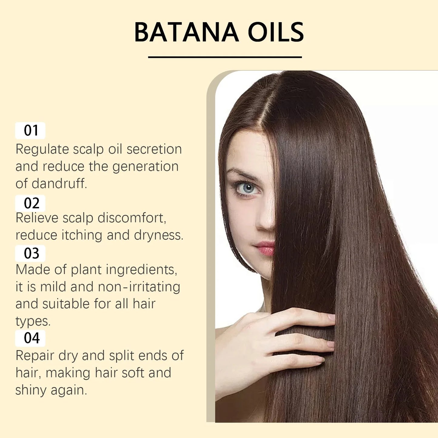 Batana Hair Oil Rosemary Hair Growth Scalp Care Oil Nourishes Hair Conditioning Follicle Strengthens Roots Anti Loss Repair Dry