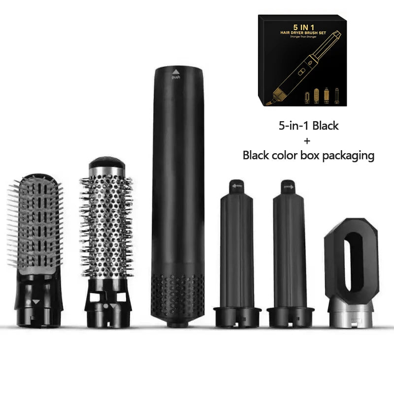 Multifunctional 5 In 1 Hair Straightener Curler Styling Set Airwrap Hair Dryer Hair Plate Hot Comb Styling Appliance