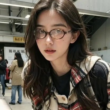 Fashion Small Oval Leopard Sunglasses Women Lovely Ins No Makeup Anti Blue Light Glasses Cute Decorative Computer Glasses 선글라스