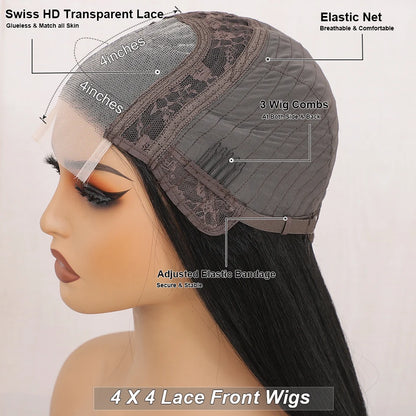 36inch Ombre P27/613 Straight 4X4 Lace Front Wigs Highlight Brown Blon 27/30/613# High Temperature Cosplay Straight Hair Wigs