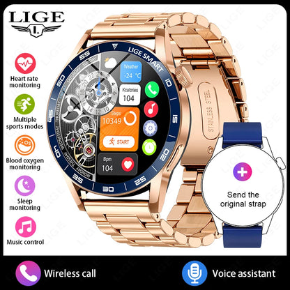 LIGE 2025 Voice Calling Smart Watch Men 1.38" HD IP68 Waterproof Sports Fitness Watches New Man Women Smartwatch For Android iOS