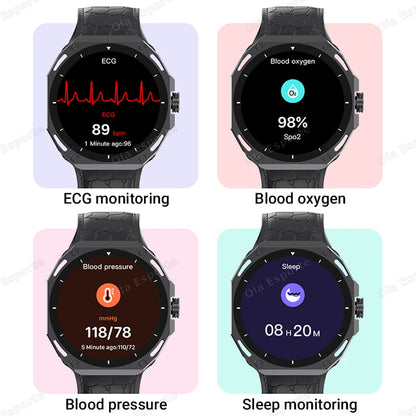 Military NFC Smart Watch 7IN1 Men Women 1.52" AMOLED 5ATM Waterproof Sport Tracker Bluetooth Call Blood Oxygen Men Smartwatch
