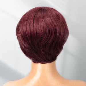 Short Bob Wig Human Hair for Black Women Pixie Cut wigs Human Hair Wig Glueless Wig None Lace Front Wig with Bangs