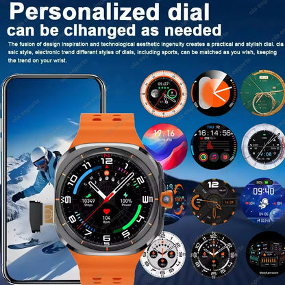 2025 New Smart Watch 8 Ultra GPS Compass NFC Function AMOLED HD Screen Bluetooth Call 5G SIM Card Sports Smartwatch Android IOS