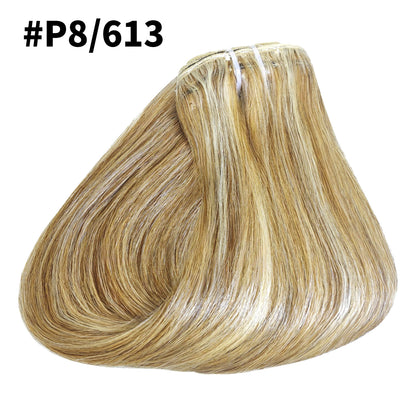 Straight Clip in Hair Extensions Human Hair Brazilian Remy Natural Full Head Seamless Human Hair Clip in Extensions For Women