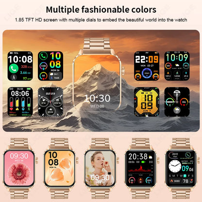 LIGE New Bluetooth Call Smart Watches Women Wrist Watch Sports Fitness Watches IP68 Waterproof Smartwatch For Android iOS iPhone