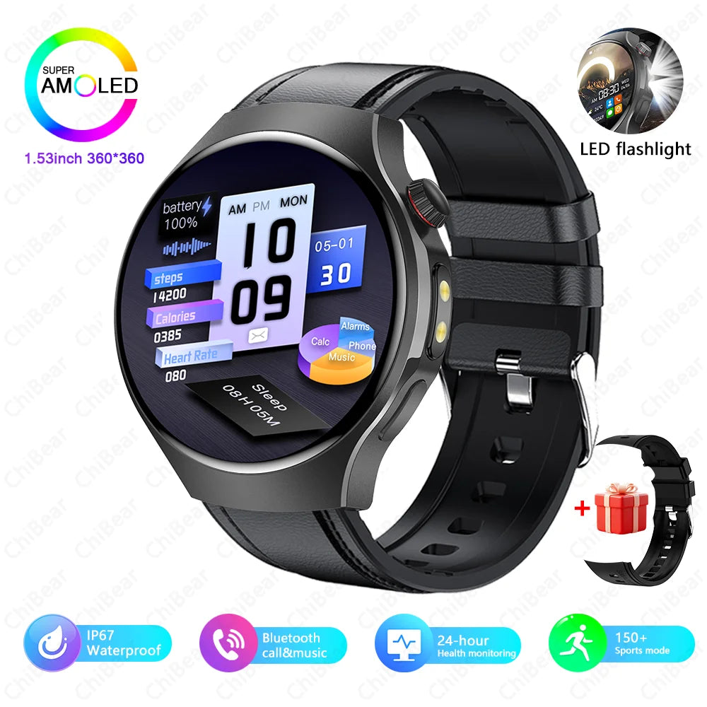 For HUAWEI GT6 Ultra Smart Watch Men 1.53" 360*360 HD Screen Business Men Watch Heart Rate Bluetooth Call Waterproof Smartwatch