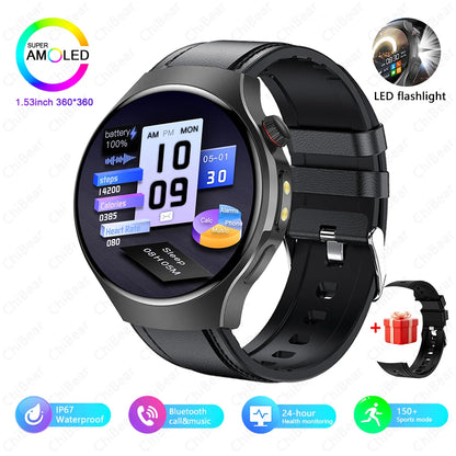 2025 New Outdoor GPS Sports Smart Watch Men AMOLED HD Screen Heart Rate Monitor For HUAWEI Bluetooth Call Waterproof Smartwatch