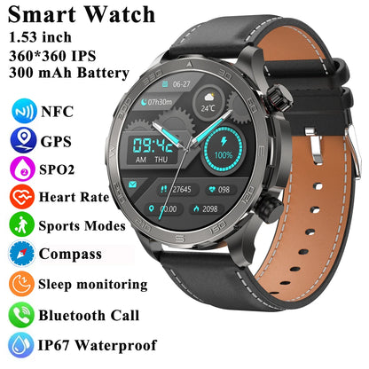 2025 New Smart Watch Watch HD Screen Bluetooth Call GPS Trajectory NFC Heart Rate Compass Outdoor Sports Waterproof SmartWatch