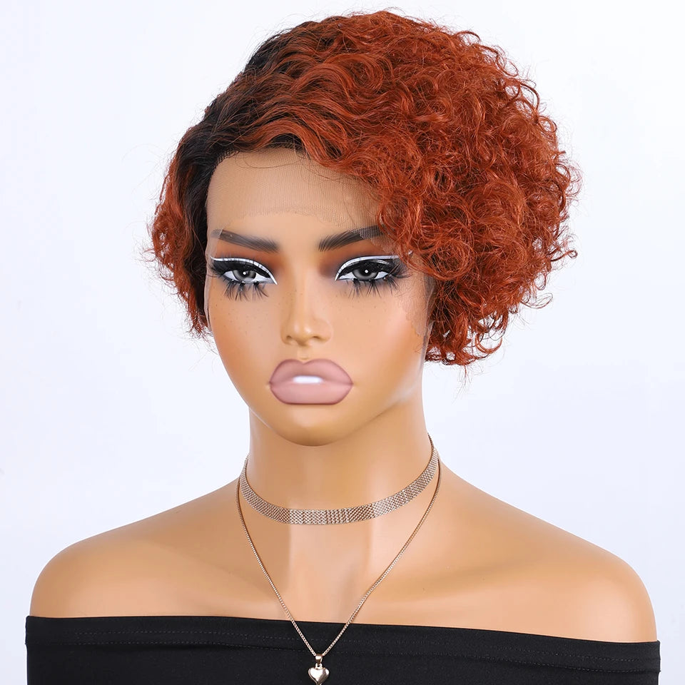 Black Pearl Pixie Wig Short Bob Wigs Curly Wigs Human Hair Wigs For Women 13x6x1 Lace Front Wigs Pelucas De Cabello 100 Humano