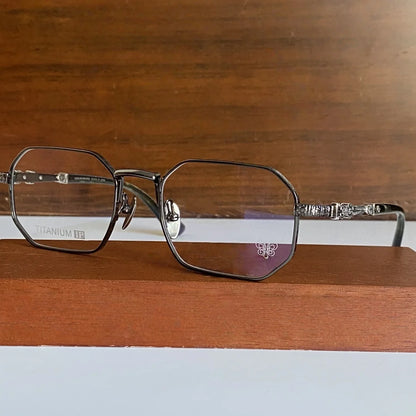 2025 New Fashionable Pure Titanium Women's Glasses Frame Men's Retro Square Myopia Anti Blue Light Optical Prescription Eyeglass