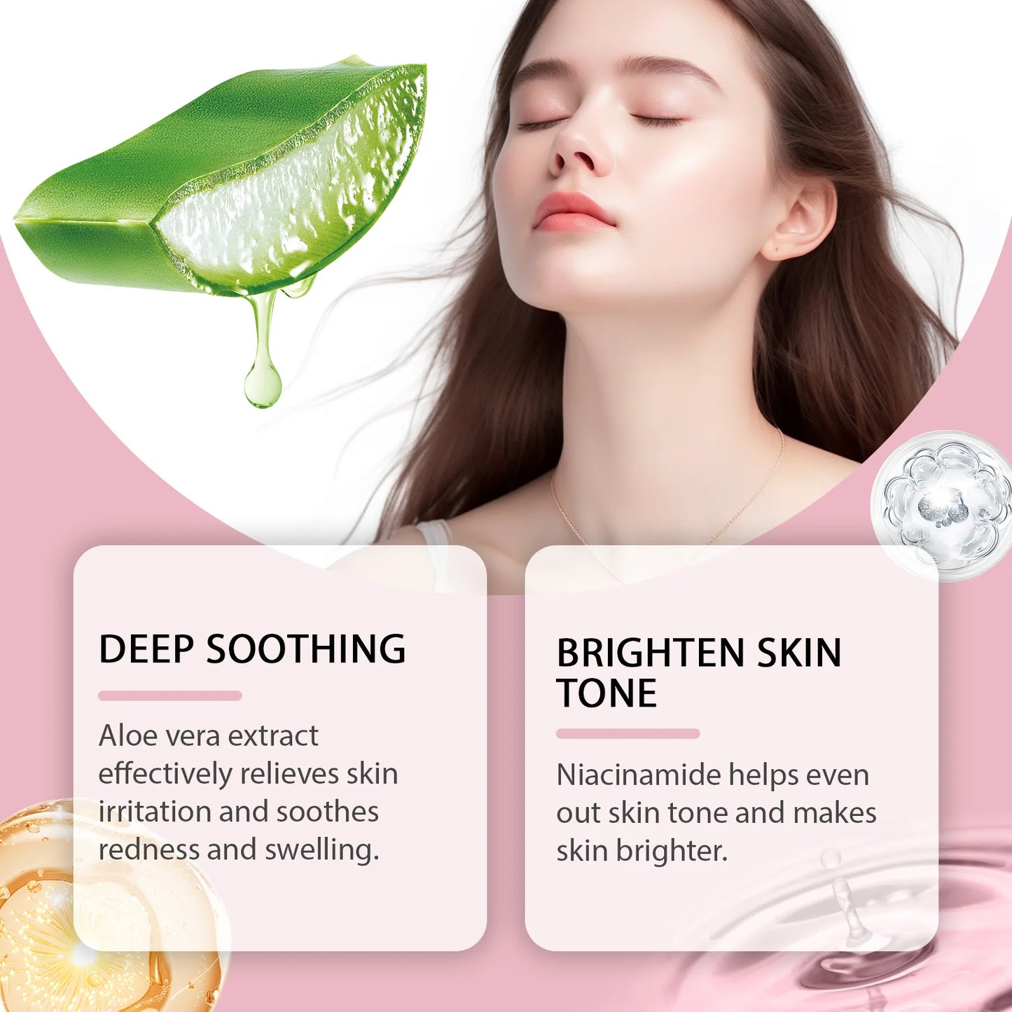 Soothing Facial Toner Serum Cleanser Relieve Redness Improve Dry Fade Dark Spots Remove Dirt Hydrating Brighting Aloe Repair Set