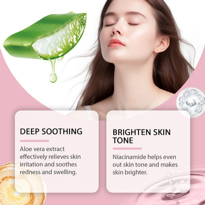 Soothing Facial Toner Serum Cleanser Relieve Redness Improve Dry Fade Dark Spots Remove Dirt Hydrating Brighting Aloe Repair Set