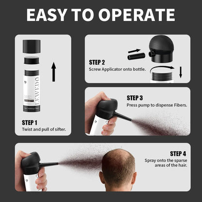 2pcs/set Hair Fibers Regrowth Powders Keratin Applicator Hair Building Fibers Spray Pump Hair Growth Products Beauty Health