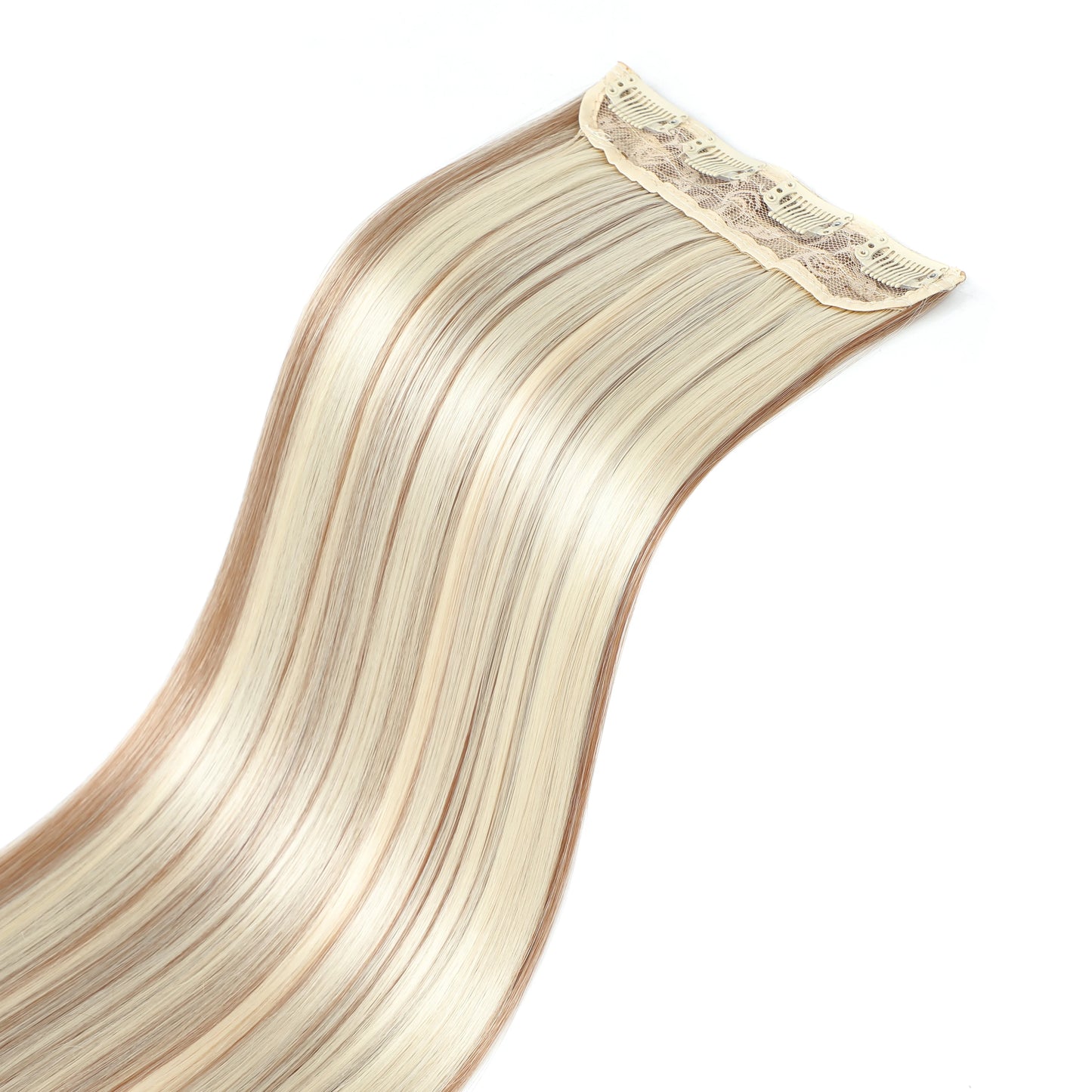 24Inchs Clips in Hair Extensions Long Straight Hairstyle Synthetic Blonde Black Hairpieces Heat Resistant False Hair