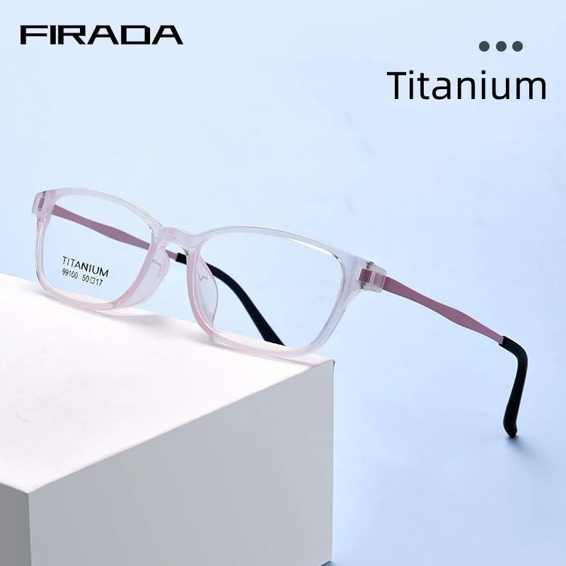 FIRADA New Fashion Eyewear Children Transparent Titanium Eyeglasses Optical Prescription Glasses Frame For Boys And Girls 99100T