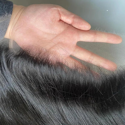 12A Grade Human Hair 13x6 Large Lace Frontal Tranparent Lace Brazilian Virgin Hair Natural Color 10-22 Inch Full End 150%