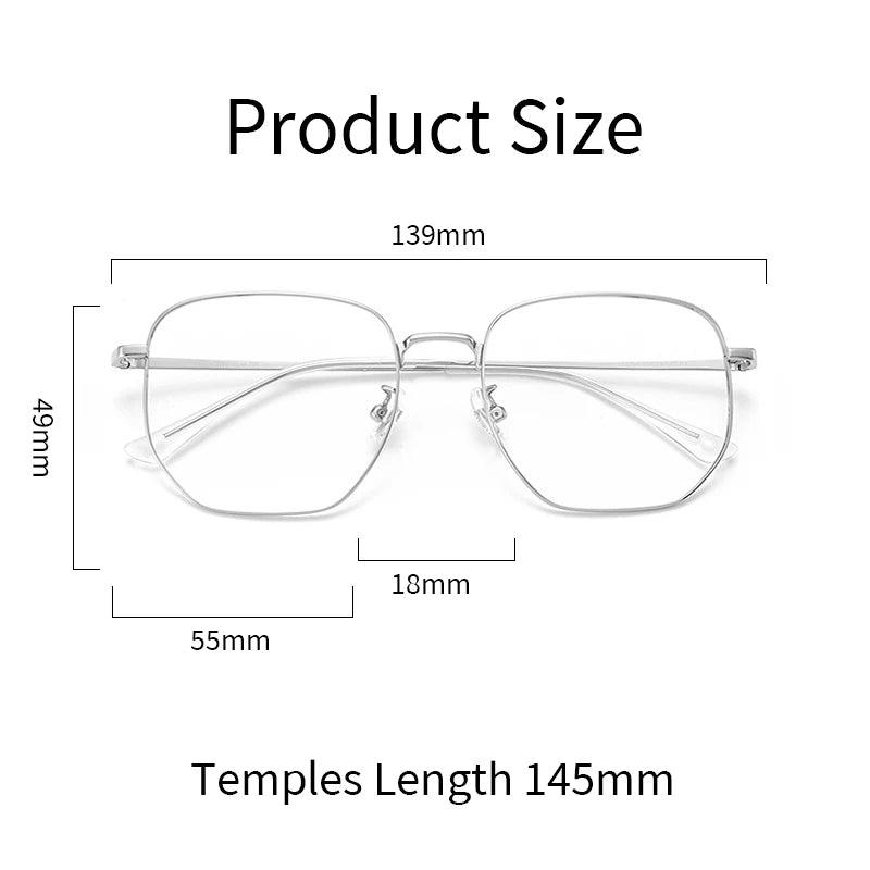 Xbora Trendy Luxury Retro Women's Prescription Eyewear Frame Pure Titanium Casual Polygonal Men's Optical Glasses 122204