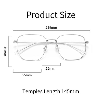 Xbora Trendy Luxury Retro Women's Prescription Eyewear Frame Pure Titanium Casual Polygonal Men's Optical Glasses 122204