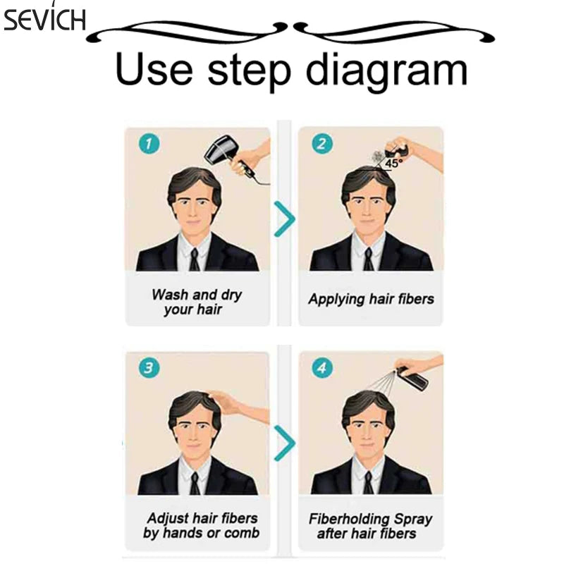 Sevich 10 Colors Hair Fiber 50g Hair Building Fiber Powder Keratin Instant Hair Growth Fiber Refill Hair Loss Hair Care Product