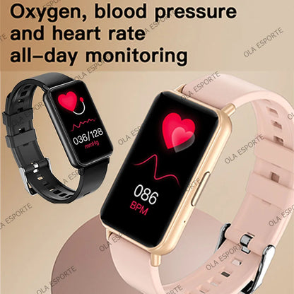 For Android IOS Smart Bracelet Women Smartwatch Men Heart Rate Blood Oxygen Waterproof Sport Smart Band Watch For Ladies +Gift