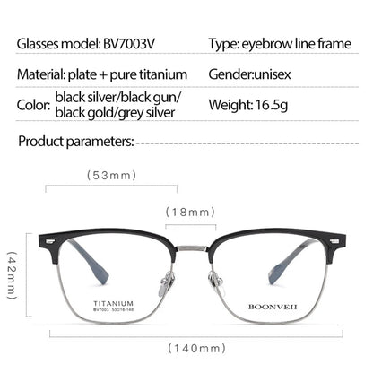 Pure Titanium Frame Glasses Full Rim Eye Glasses Spring Hinges Men Style Shortsighted Spectacles New Arrival Glasses