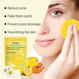 Turmeric Kojic Acid Cleansing Pads Exfoliating Pads Facial Sponges For Cleansing Exfoliating Daily Cleansing Skin Care Tools
