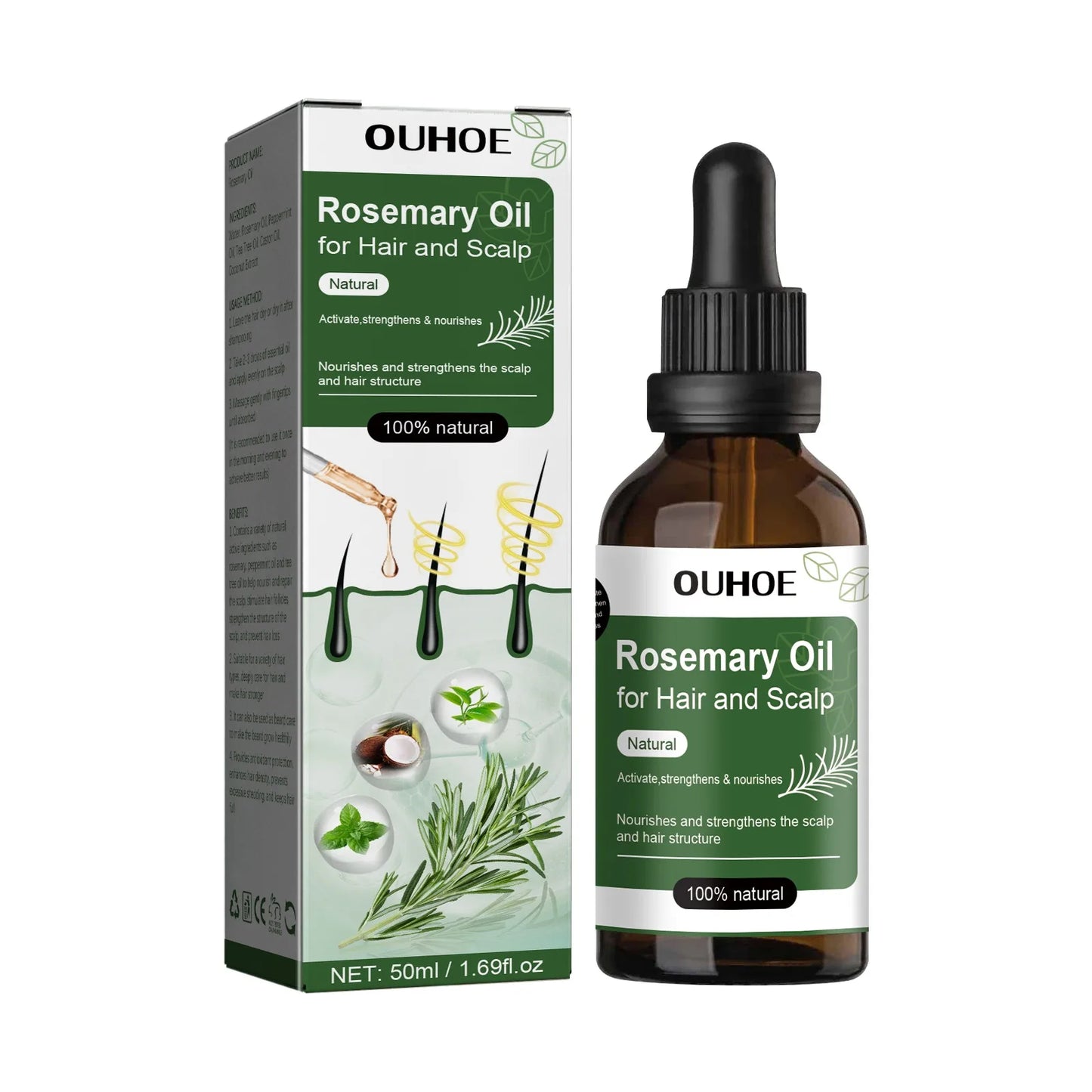 Rosemary Oil for Hair Growth 50ml Essential Oil Growing Hair Beauty Hair Care Prevents Hair Loss Promotes Healthy Hair Growth