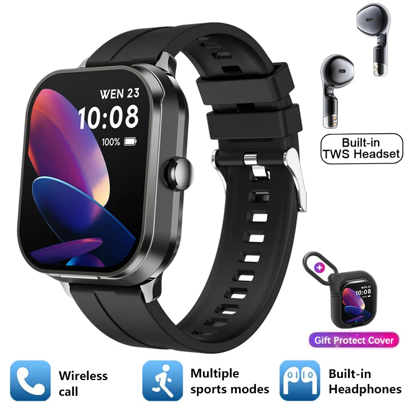 2024 New NFC Smart Watch TWS 2-in-1 Bluetooth Earphones Bluetooth Call Movement Track Tracker Men's and Women's Smart Watches