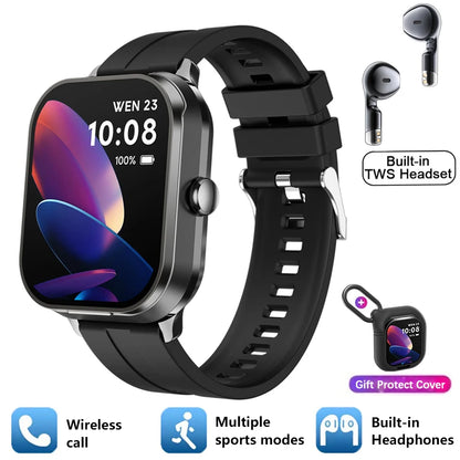 2024 New NFC Smart Watch TWS 2-in-1 Bluetooth Earphones Bluetooth Call Movement Track Tracker Men's and Women's Smart Watches