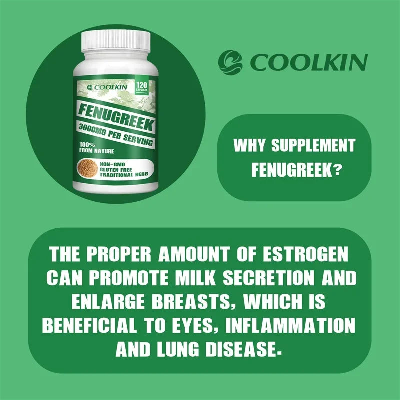 Fenugreek Capsules - for Hair Care and Breast Milk Supply, Weight Management