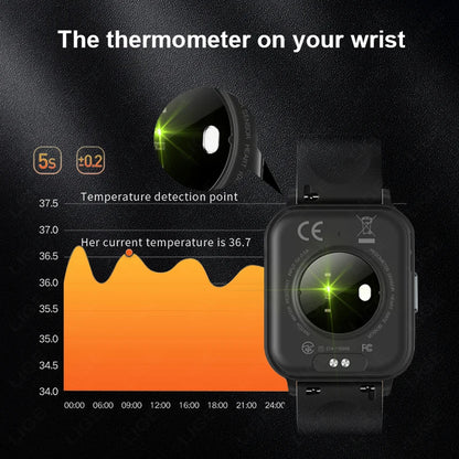 LIGE Smart Watch Men  Monitoring Sports Fitness Waterproof  Watch Man Woman Body Temperature Monitor SmartWatch 2024 New+Box