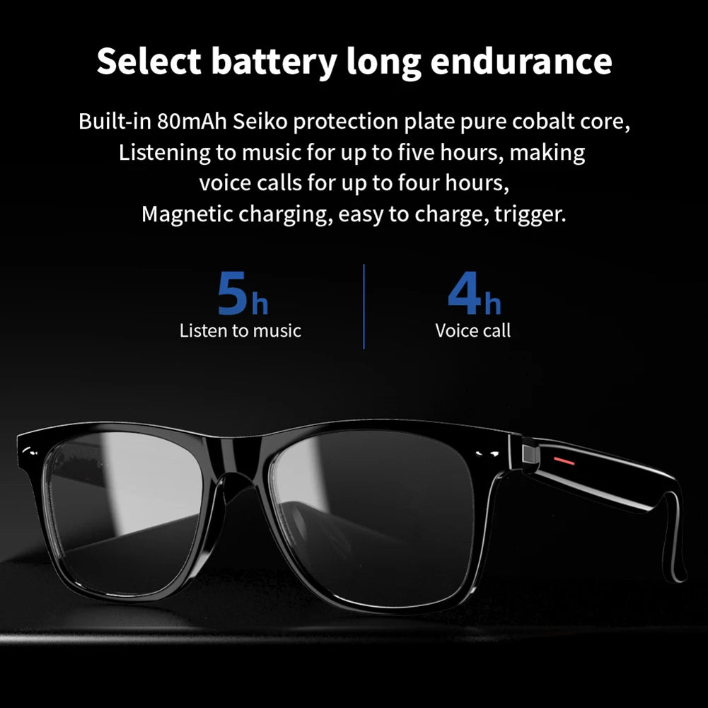 Smart Camera Glasses AI Voice Assistant Outdoor Sport Glasses Remote Shooting Open Ear Sound Mic and Speakers for IOS/Android